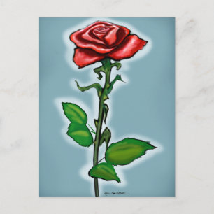 Postal Rosa roja única