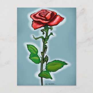 Postal Rosa roja única