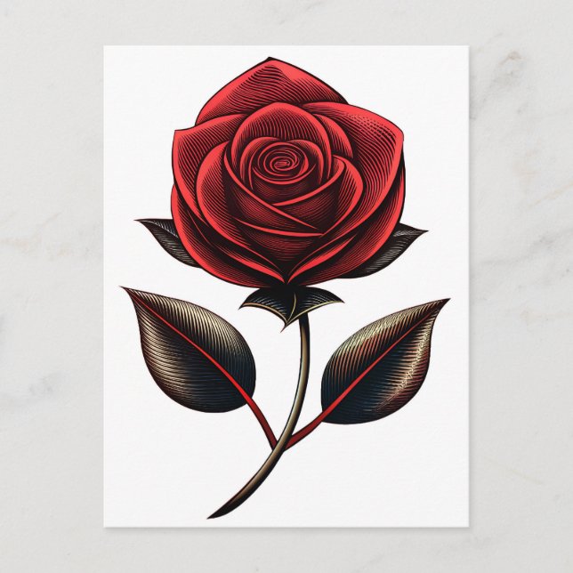 Postal rosa rojo (Anverso)