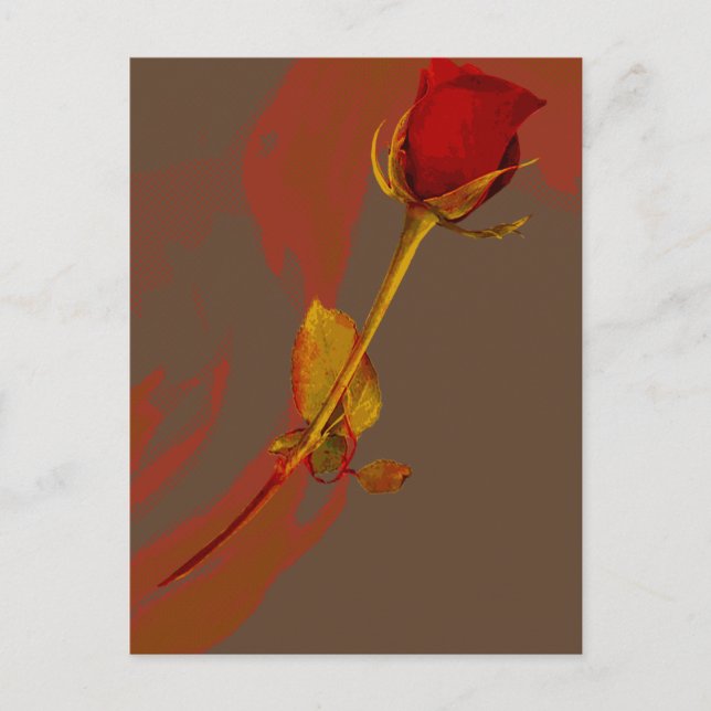 Postal rosa rojo elegante con un toque dorado (Anverso)