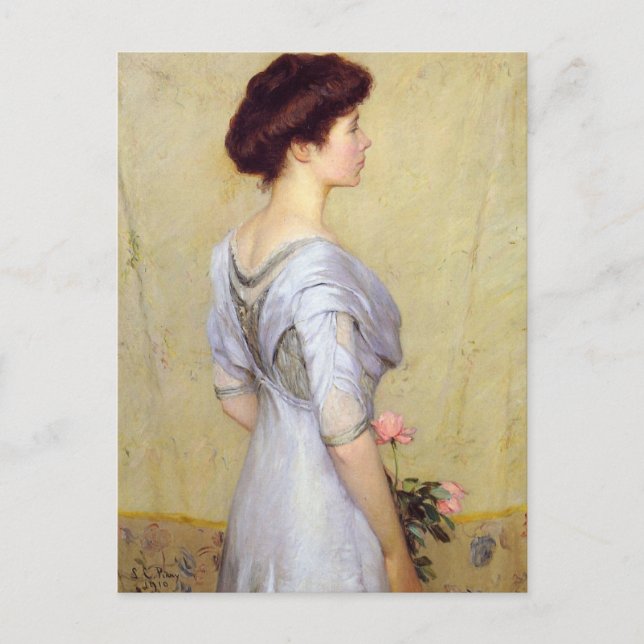 Postal Rosa rosa de Lilla Cabot Perry (Anverso)