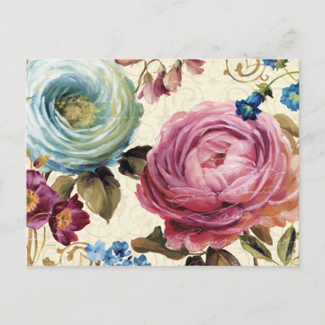 Postal Rosa rosa y azul (Anverso)