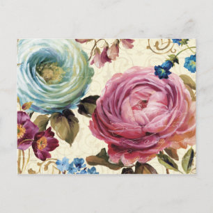 Postal Rosa rosa y azul