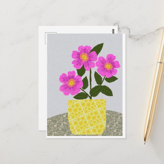 Postal Rosa silvestre (Anverso/Reverso In Situ)