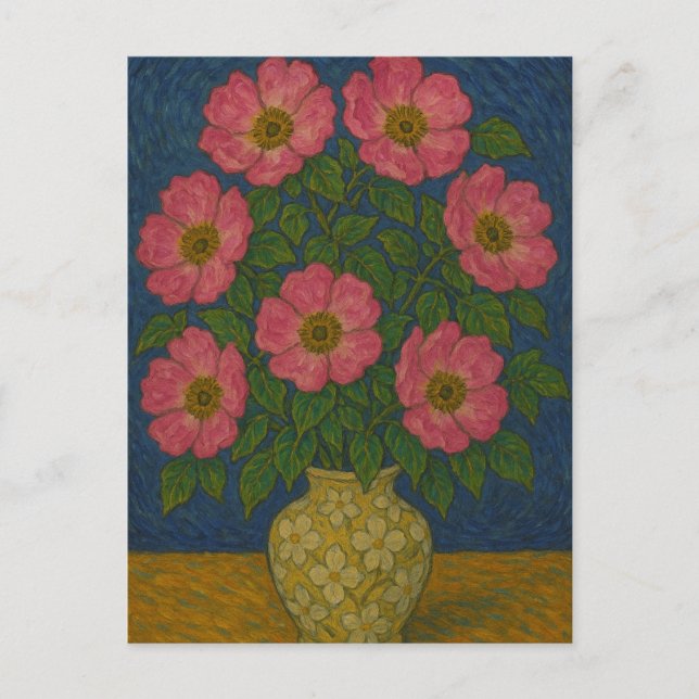 Postal Rosa silvestre (Anverso)