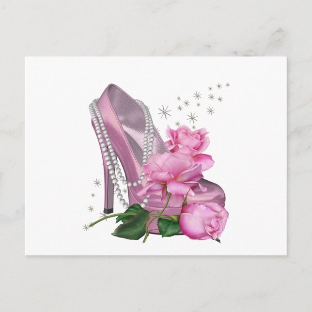 Postal Rosa tacón alto Pretty Pink (Anverso)