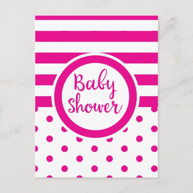 Postal Rosa vintage Baby Shower (Anverso)