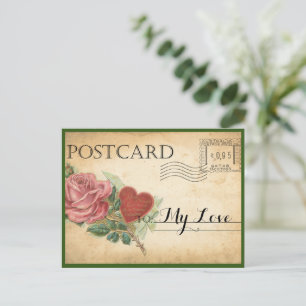 Postal Rosa Vintage Valentine