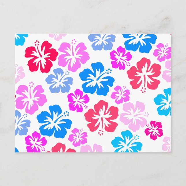 Postal Rosa y floral (Anverso)