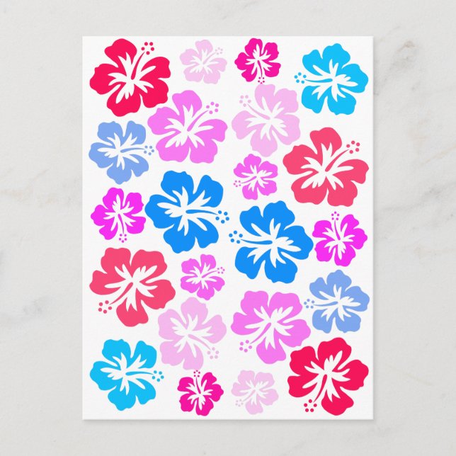 Postal Rosa y floral (Anverso)