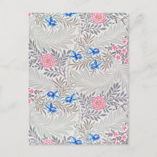 Postal Rosa y Larkspur, William Morris