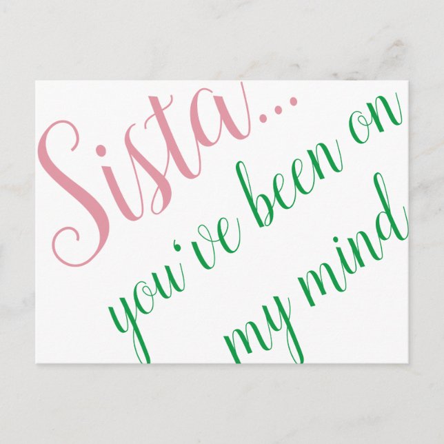 Postal rosa y verde (Anverso)