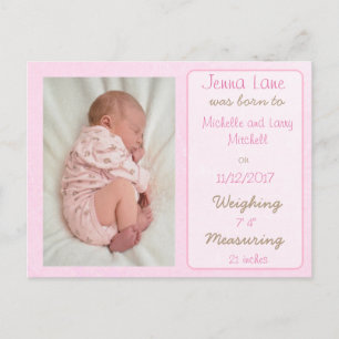 Postal rosada bonita de la invitación del