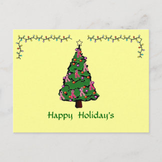 Postal rosada de Navidad de la cinta