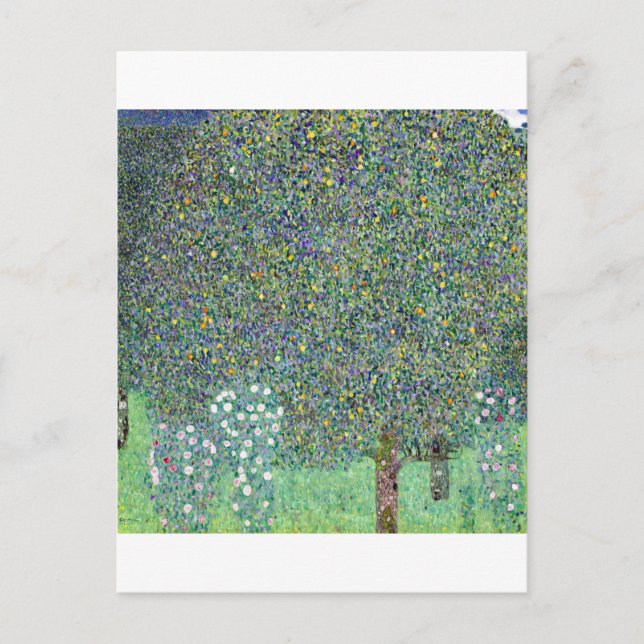 Postal Rosales bajo los árboles, Gustav Klimt (Anverso)