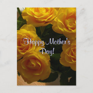 Postal Rosas amarillas del Día de la Madre Feliz
