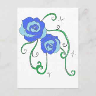 Postal Rosas azules