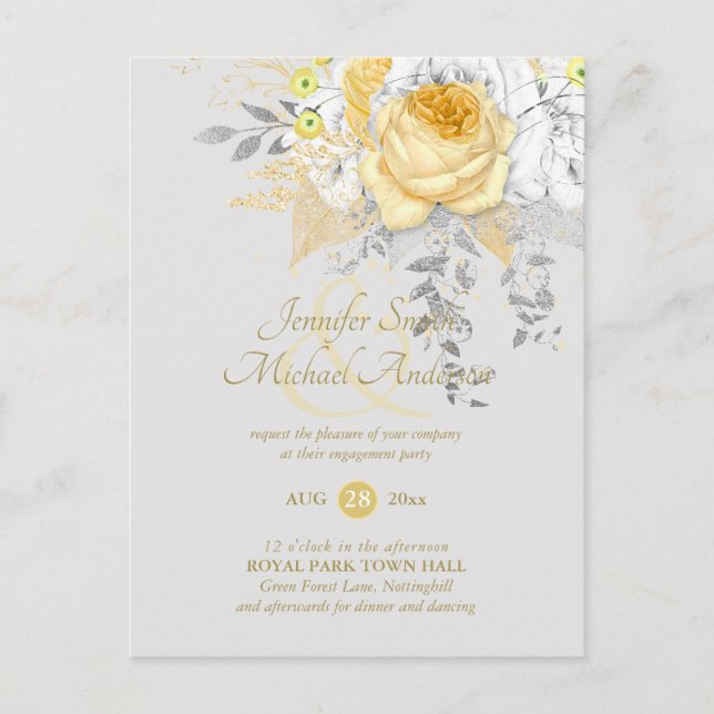Postal Rosas Blancas Presupuesto Ampersand de Purpurina c (Anverso)