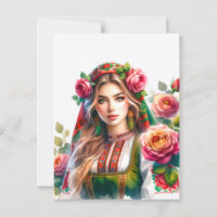 Rosas búlgaros de color acuático y etnia folclóric