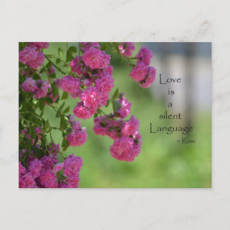 Postal Rosas con cita de amor