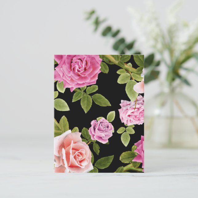 Postal Rosas de acuarela 20 (Anverso de pie)