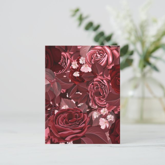 Postal Rosas de acuarela 35 (Anverso de pie)