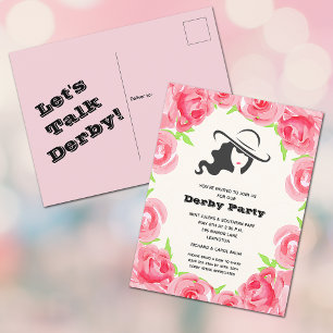 Postal Rosas de acuarela Derby Fiesta
