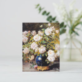 Postal Rosas de Alexis Kreyder en una parcela de cobalto