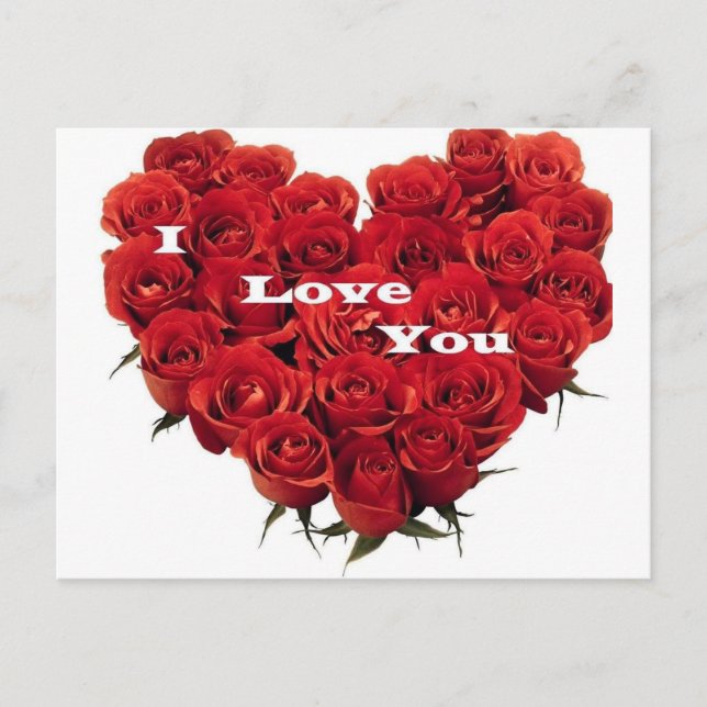 Postal rosas de amor. (Anverso)