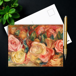 Postal Rosas de Auguste Renoir