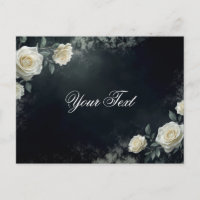 Rosas de boda blancas elegantes sobre fondo negro