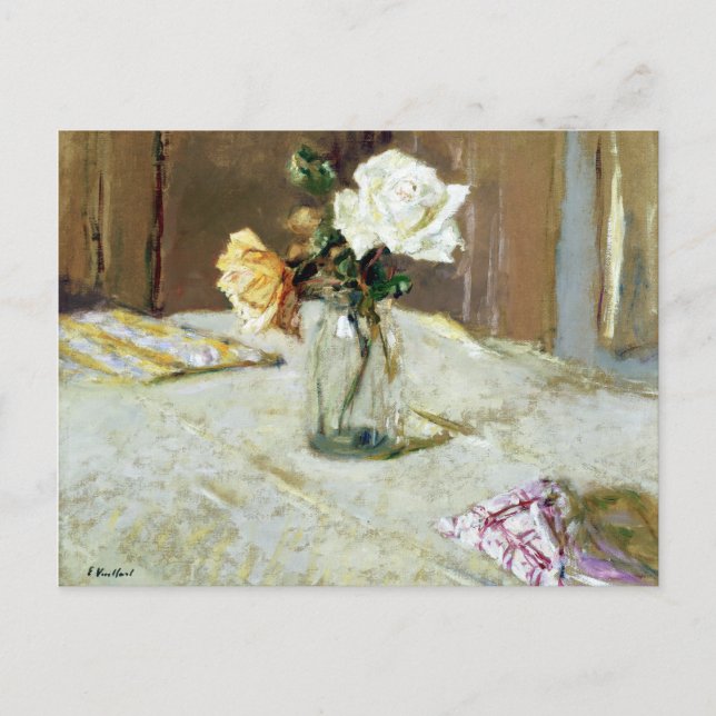 Postal Rosas de Edouard Vuillard en una bolsa de vidrio (Anverso)