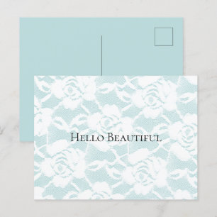 Postal Rosas de encaje blanco y blanco floridos