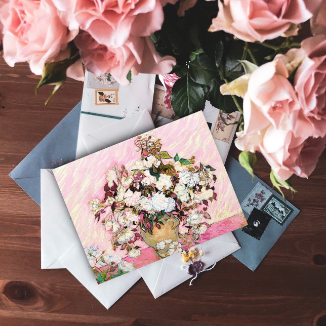 Postal Rosas de época en un jarrón, Van Gogh (Subido por el creador)