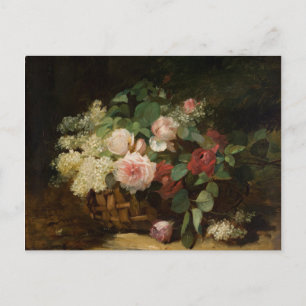 Postal Rosas de época y Lilac de Dominique Hubert Rozier
