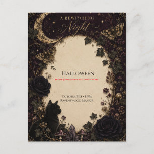Postal Rosas de fiesta de Halloween góticas, hiedra oscur