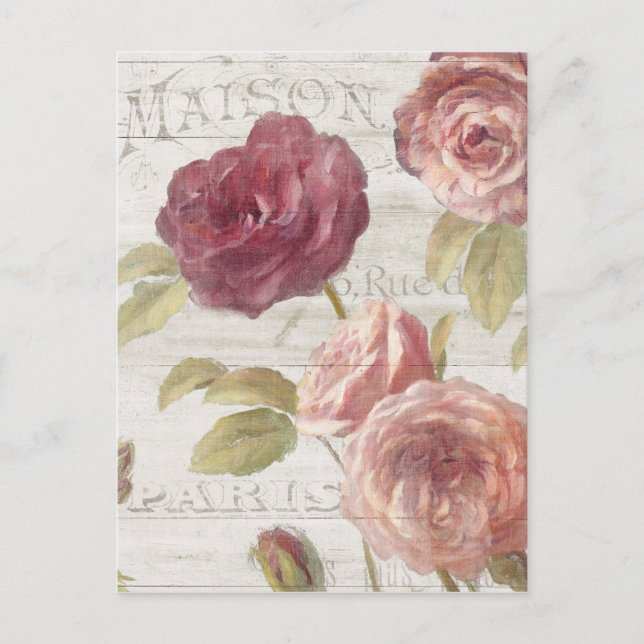 Postal Rosas de Francia Pastel Pink (Anverso)