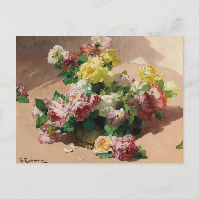 Postal Rosas de Georges Jeannin (Anverso)