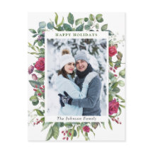 Rosas de invierno de acuarela fotográfica Navidade