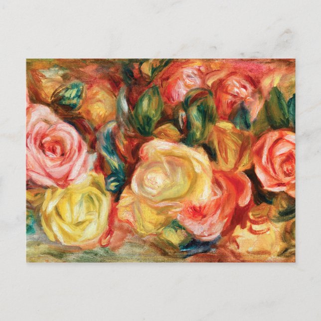 Postal Rosas de Pierre Auguste Renoir (Anverso)