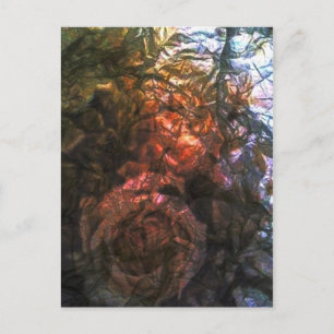 Postal Rosas de Relieve metalizado