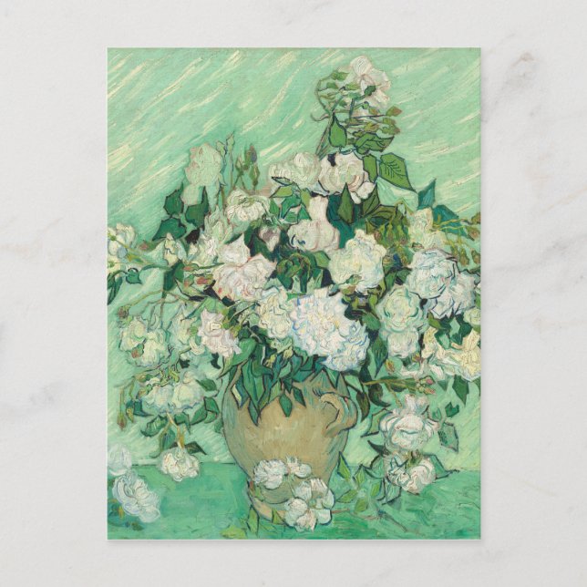 Postal Rosas de Vincent Van Gogh (Anverso)