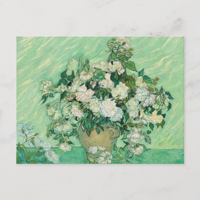 Postal Rosas de Vincent van Gogh (Anverso)
