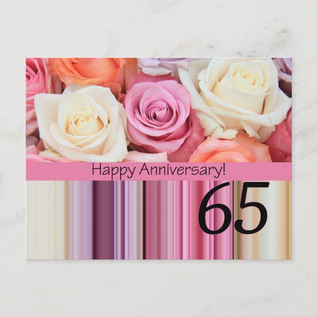 Postal Rosas del 65° Aniversario (Anverso)