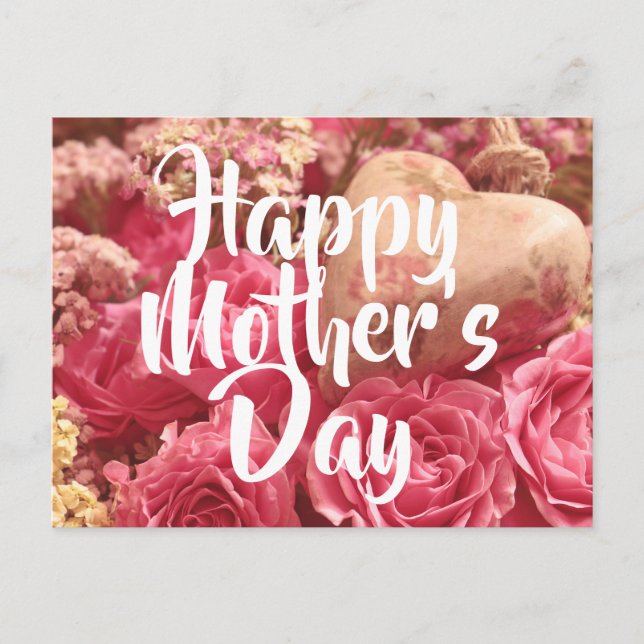 Postal Rosas del corazón del Día de la Madre (Anverso)