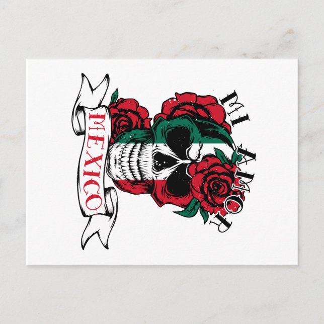Postal Rosas del cráneo de México, Día de la Independenci (Anverso)