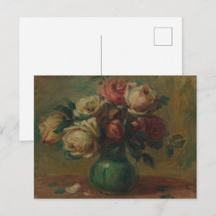 Postal Rosas en floración en una bolsa de Pierre Renoir C