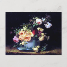 Postal Rosas en un bol de porcelana por Emilie Vouga Post