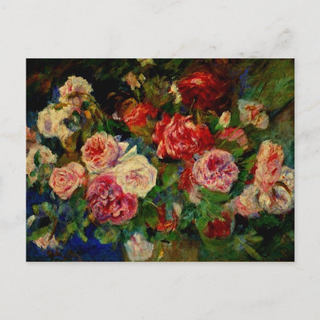 Postal Rosas, famoso cuadro de Renoir, (Anverso)