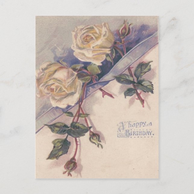 Postal Rosas Flores Rosa Blanca (Anverso)